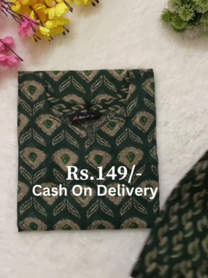 Cotton Round Neck Short Kurtis for Women Top Dresses Kurti for Ladies & Girls Kurta Black Color