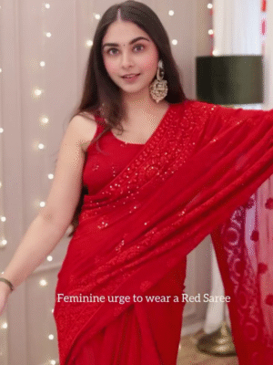 Elevate Your Style With This Breathtaking Organza Saree Showcasing Exquisite Handwork