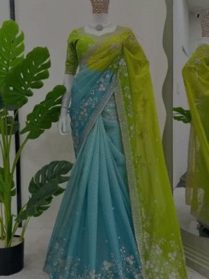 Elegant Tibby Silk Saree with Thread, Sequin & Digital Print Blouse