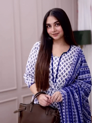 Elegant Blue Cotton Suit – Embrace Comfort & Style