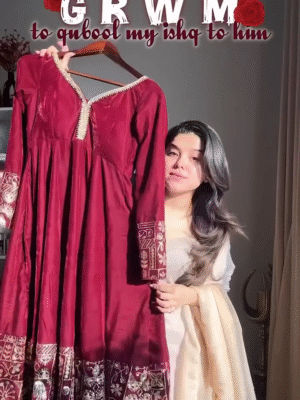 Pure Chinnon Silk Embroidery Work Gown – A Statement of Elegance