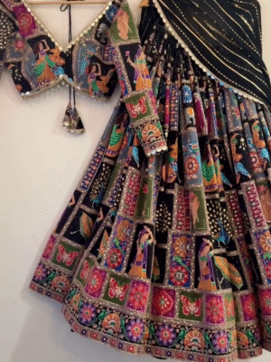 Vibrant Multi-Colour Kodi Work Lehenga Choli Set with Real Mirror Work & Bandhani Flair