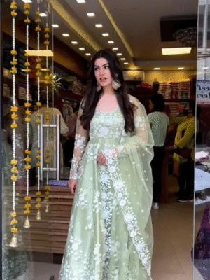 Printed Rayon Silk Gown