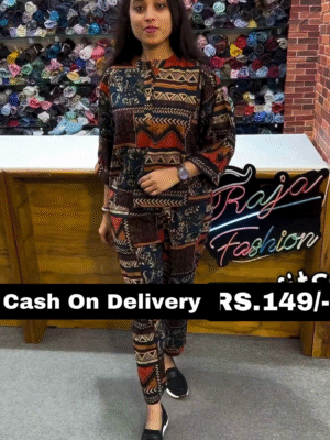 Tarrent hunt_ modern_ rayon printpack of to nightsuit with t-shirt & pajama for girls/womens