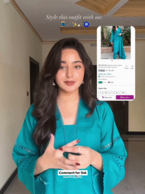 Chic Turquoise Cotton Kurta Set – Style It with Me for Just ₹300!