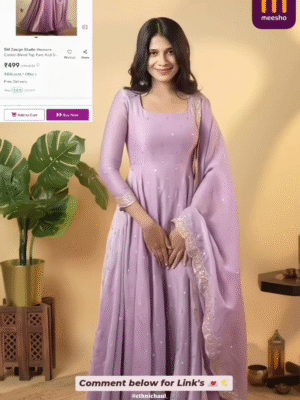 Glamorous Grace: Designer Partywear Gown In Soft Silk With Fancy Embroidery Work