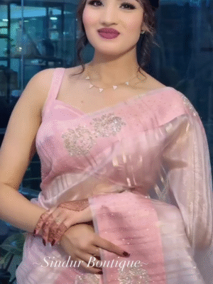Women's Plain Satin Saree With Rich Brocade Blouse Piece – Elegant & Timeless Appeal