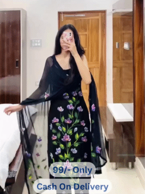 Women’s Floral Print Straight Kurta Set With Matching Pants & Dupatta – Elegant Everyday Ethnic Wear