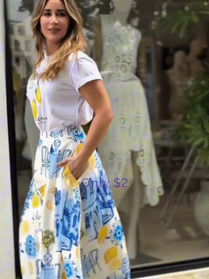 Graphic Printed Flared Linen Fit & Flare Maxi Dress