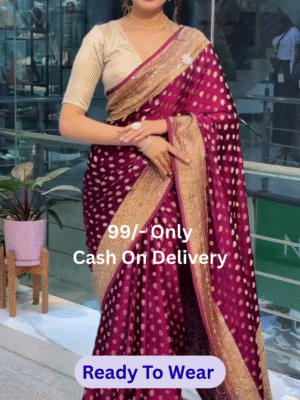Soft Banarasi Silk Saree With Ethnic Blouse Piece – Timeless Elegance For Every Celebration