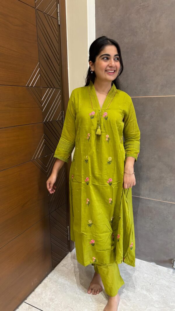 Soothing Green Floral Kurta