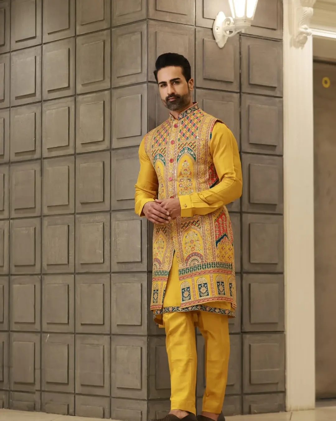 Elegant Men’s Indo-Western Kurta Set with Vibrant Embroidery – Multiple Variants