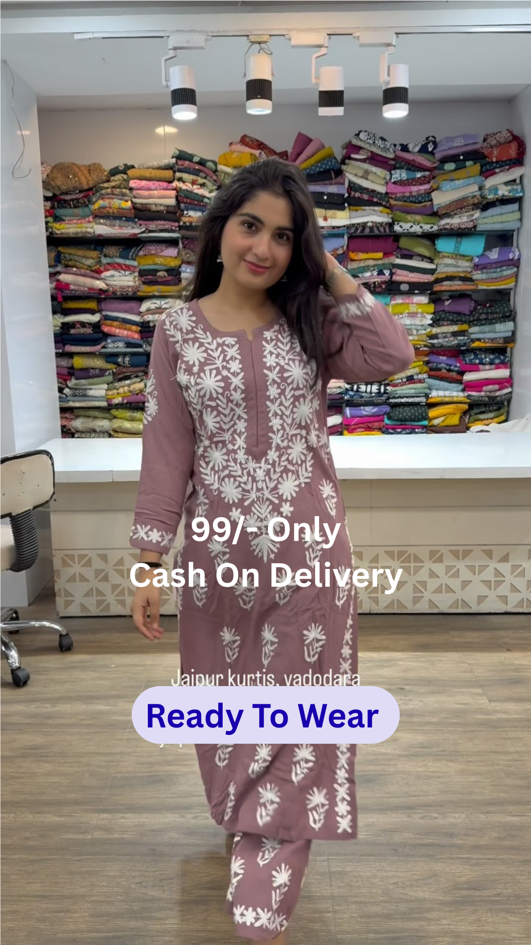Effortless Elegance Mauve Kurti