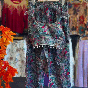 Printed Shoulder Strap Top, Shrug & Trousers Co-ord Set | Chic Layered Style with Effortless Elegance β¨π