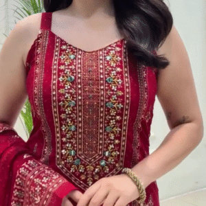 🌸 Pure Jaipuri Cotton Co-Ord Set – Maroon & Yellow 🌸