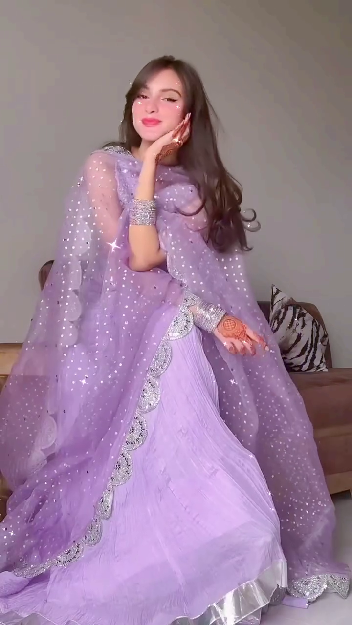 Elegant Russian Silk Ombre Dhaka Outfit with Flared Skirt and Chiffon Dupatta | Shop Festive Fashion