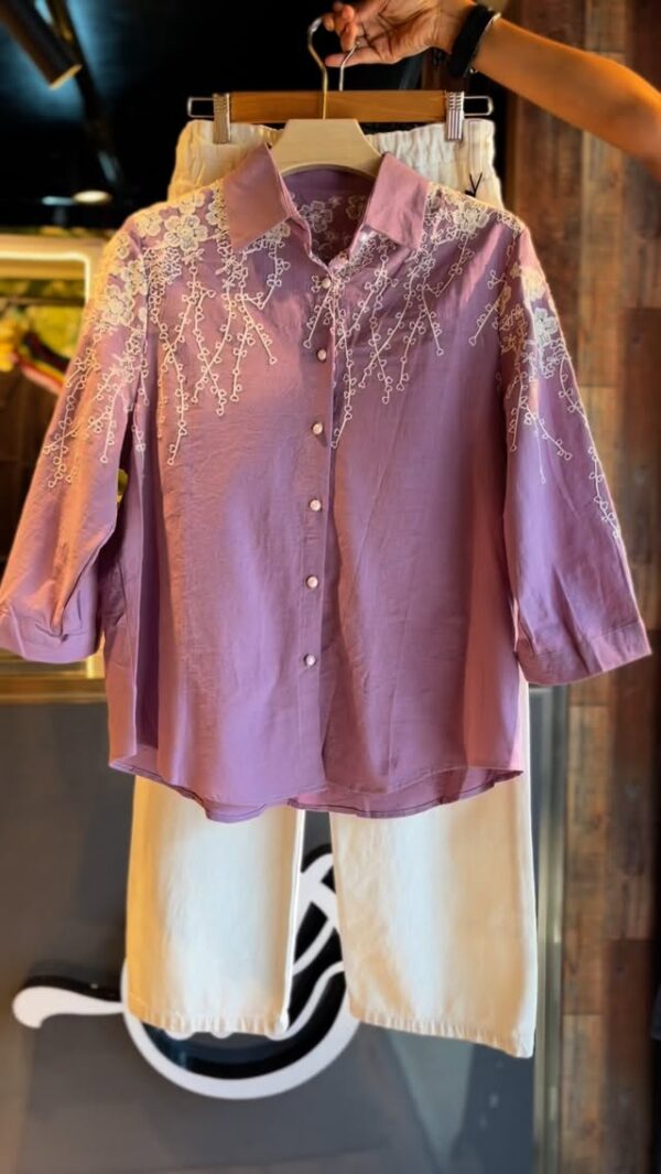 Regal Glow – Light Purple Bead Work Co-ord Set
