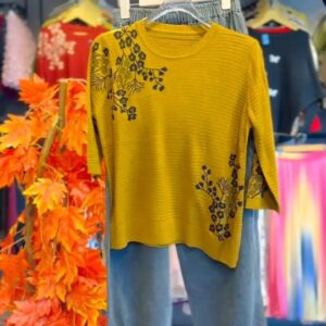 Trendy Women’s Jeans with Stylish Top 💛💙 – Casual Everyday Chic