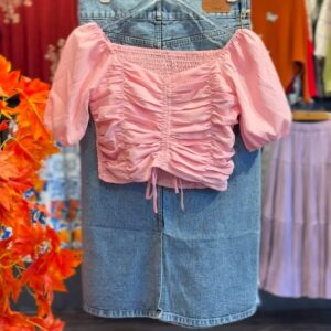Trendy Women’s Denim Skirt Set 💖🩵 – Stylish & Casual Chic Outfit