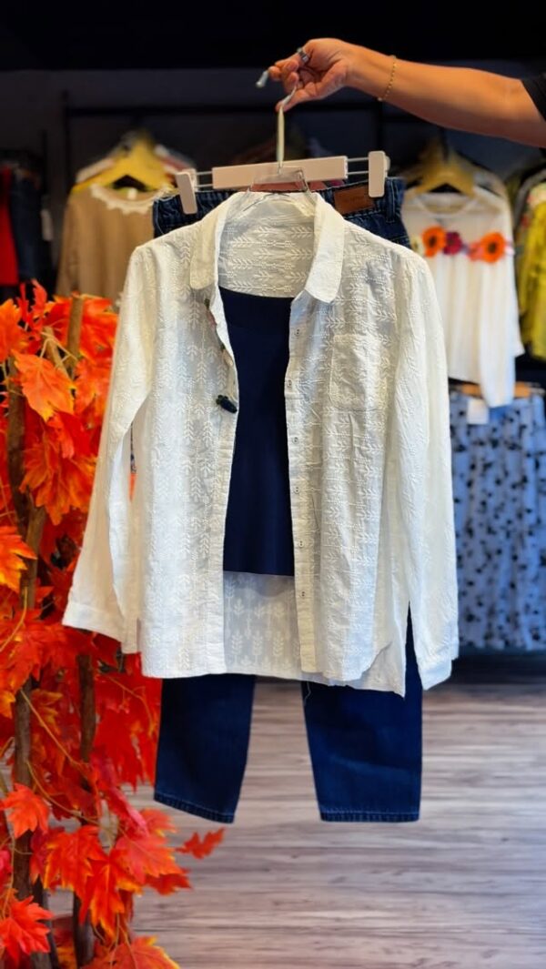 Classic White Inner Shirt with Funky Blue Jeans | Trendy Set 🤍✨