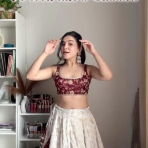 ✨ Festive Special White & Maroon Silk Lehenga Set | Elegant Traditional Ensemble ✨
