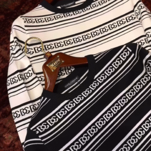 🖤 Dolce & Gabbana Round-Neck Sweater – Iconic DG Monogram in Black & White